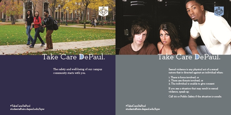 Take Care DePaul campaigns - Safety & Sexual Assault