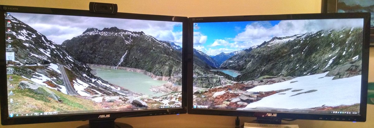 Dual monitor equal use setup