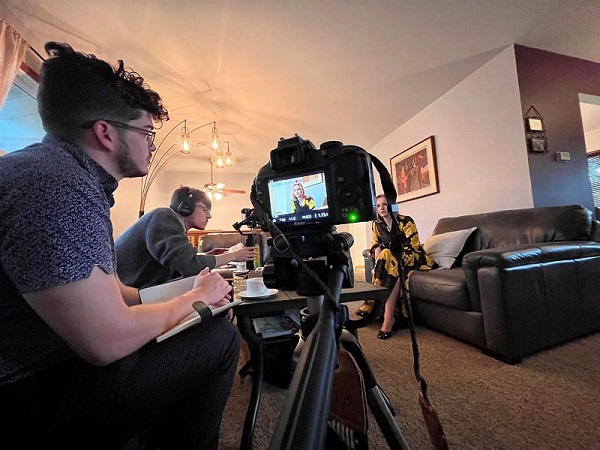 Behind the scenes of a Filmmaking Interview