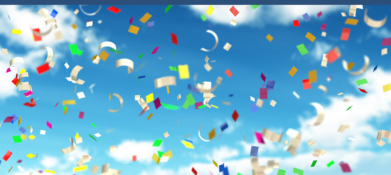 A picture of a sky with confetti.