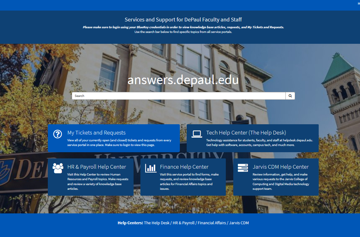 answers servicenow portal screenshot
