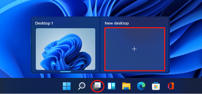 screenshot of multiple desktop option in windows 11