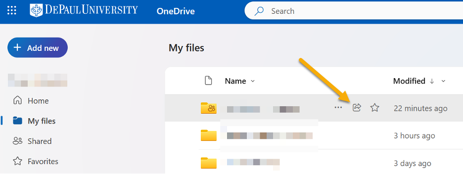 Managing OneDrive files online