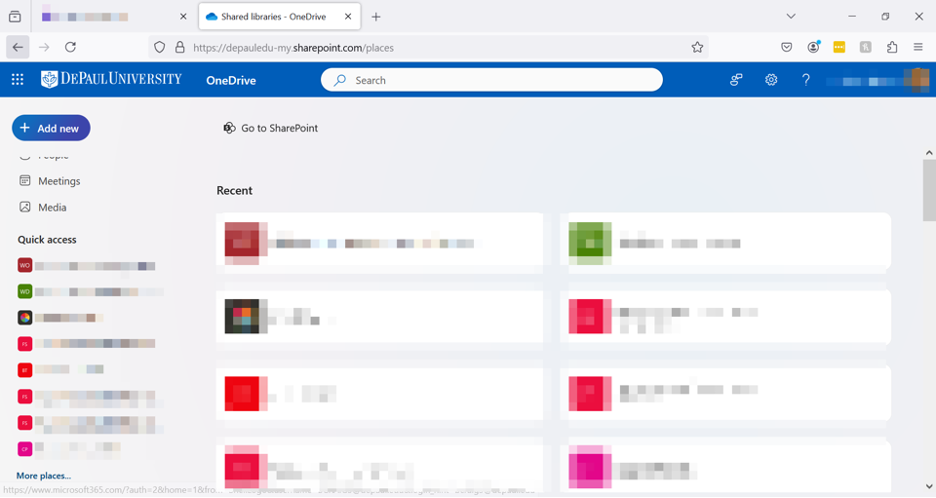 Managing OneDrive files online