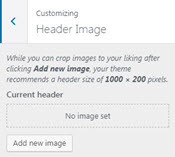 DePaul Blogs header image customization menu