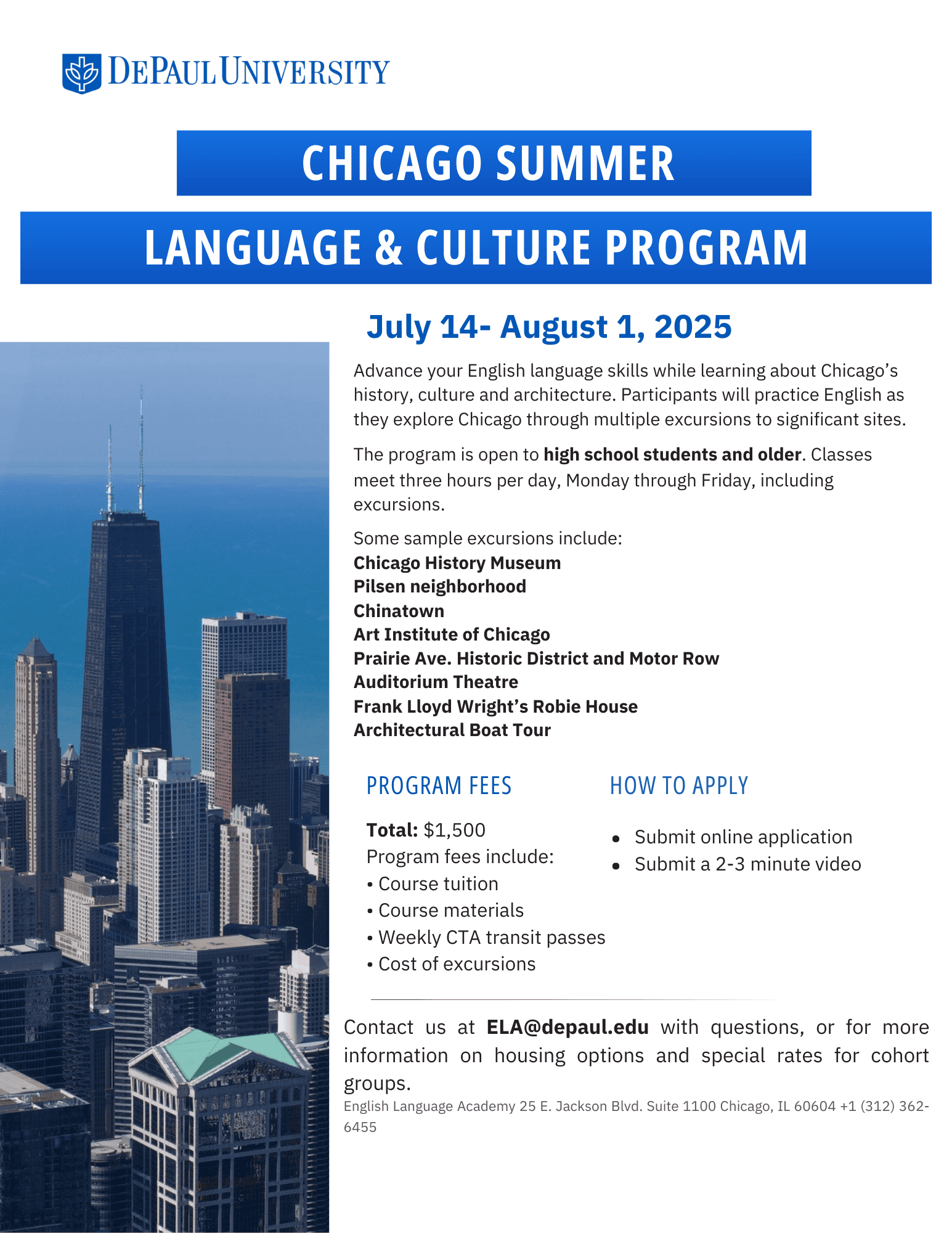 Summer Language and Culture Flyer