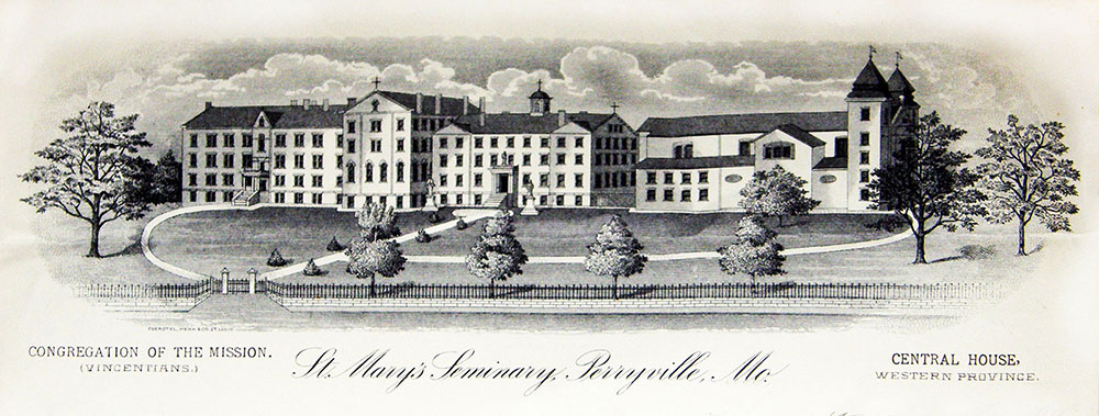 St. Mary's of the Barrens, letterhead engraving, about 1885.