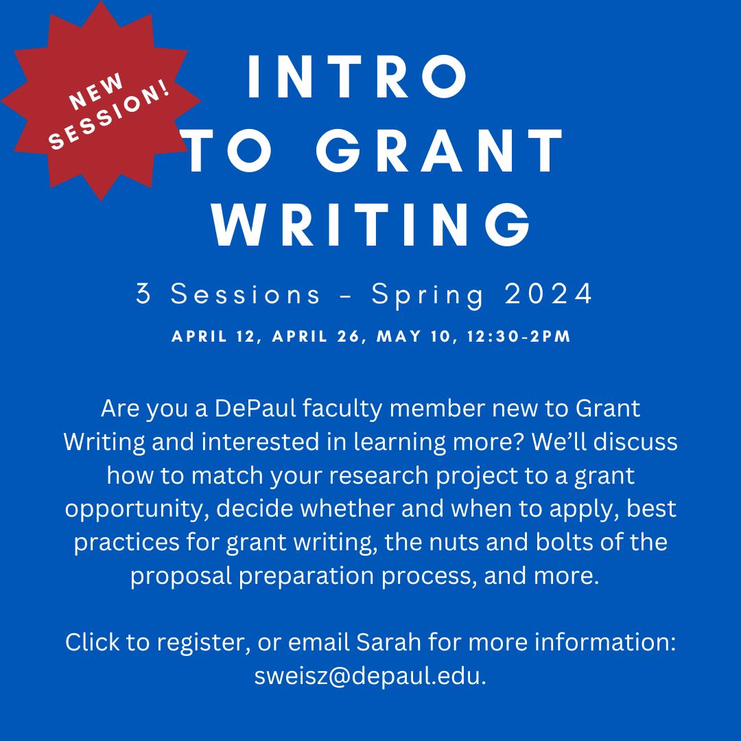 New session of Intro to Grant Writing 
