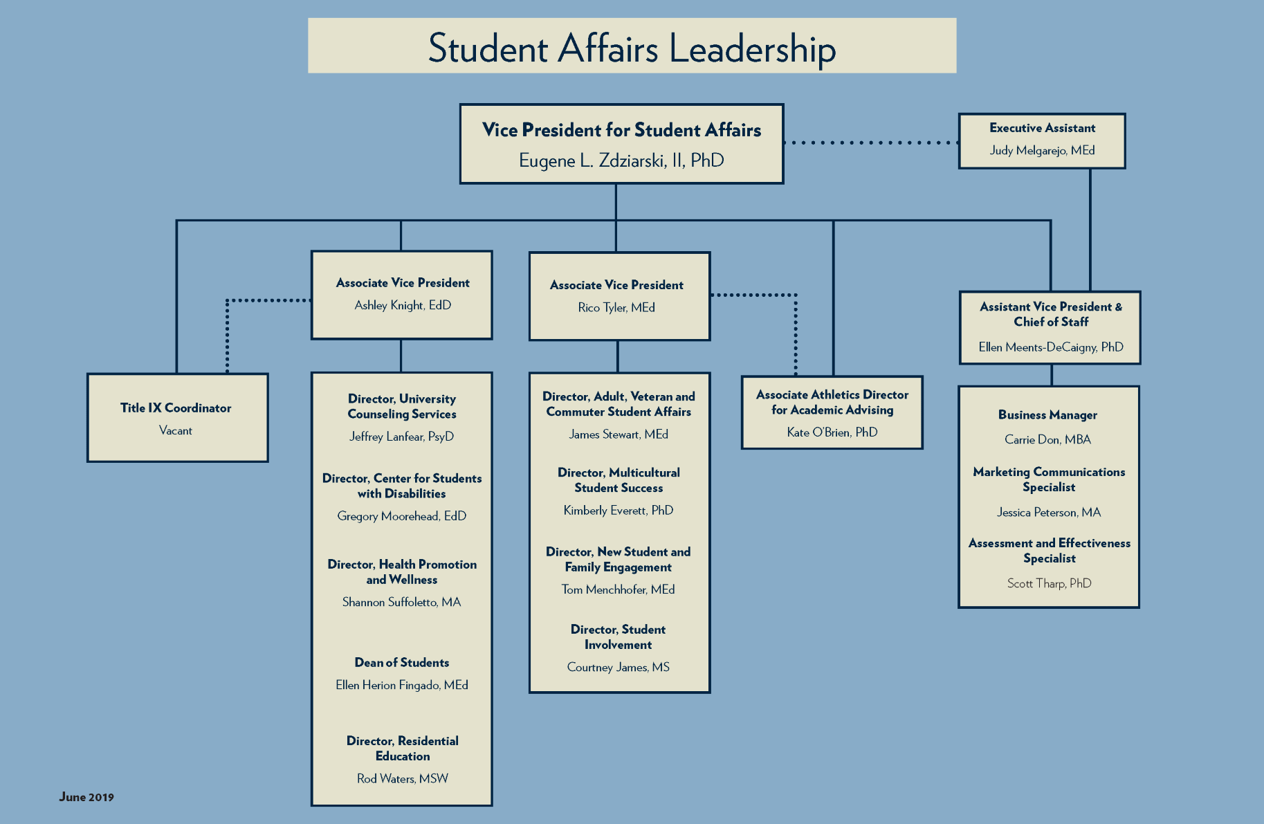 Organizational Chart Administration About Division Of Student 